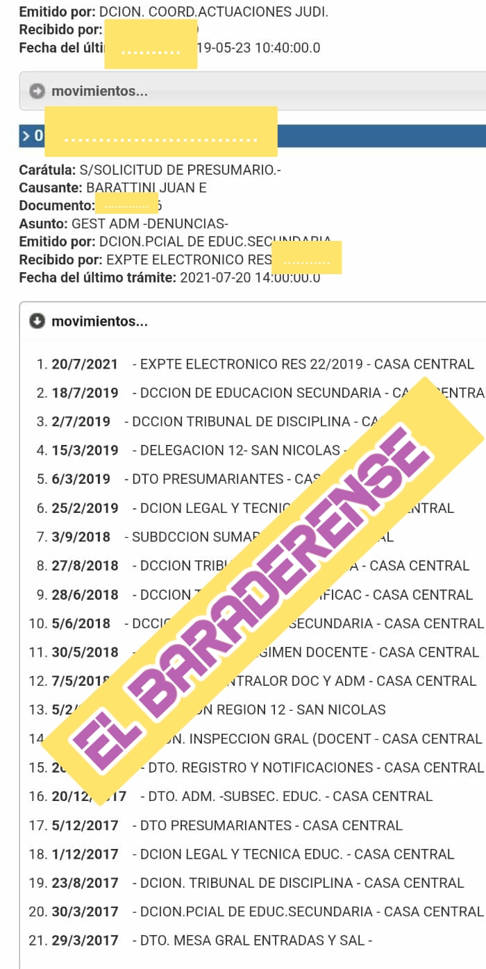 El Presidente del Consejo Escolar, representante del oficialismo, mantiene un presumario administrativo por un caso relacionado a licencias apócrifas